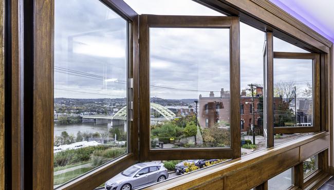 bifold windows overlooking the bay